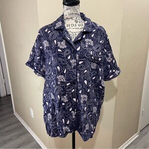 Cabernet Navy and White Paisley‎ Pajama set